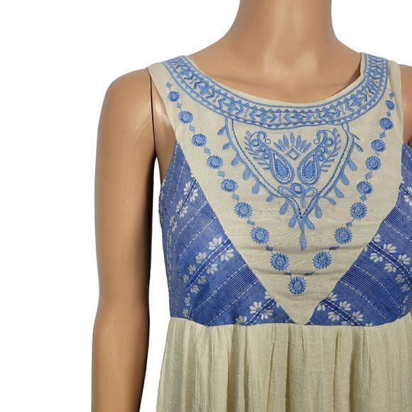 Anthropologie | Flying Tomatoes Women's Embroidered High Neck Maxi Dress Size L - Picture 2 of 12